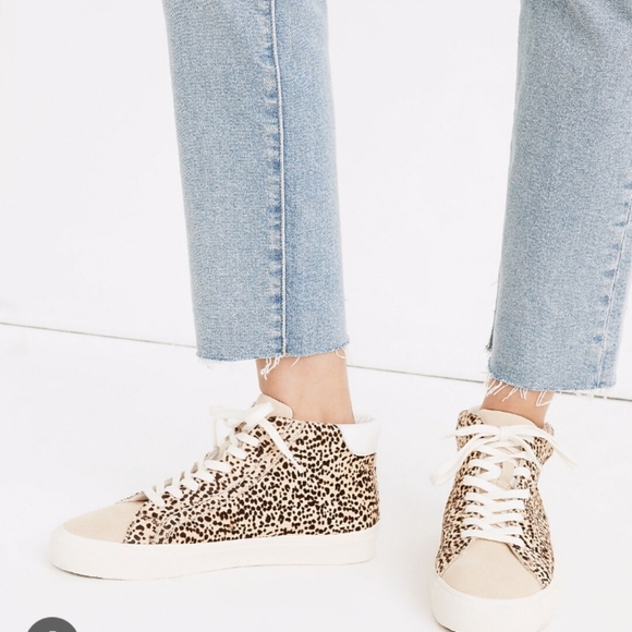Madewell Shoes - NWT Madewell Leopard Print Calf Hair High-Top Sneakers Women8.5/Men 7size.